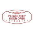 thumbnail image 1 of Victorian Please Keep Door Open Sign (White/Red) - Small, 1 of 5