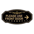 thumbnail image 1 of Victorian Please Use Front Door (Right Arrow) Sign (Black Gold) - Large, 1 of 5