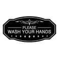 thumbnail image 1 of Victorian Please Wash Your Hands Sign (Black / Silver) - Small 3" X 6", 1 of 1