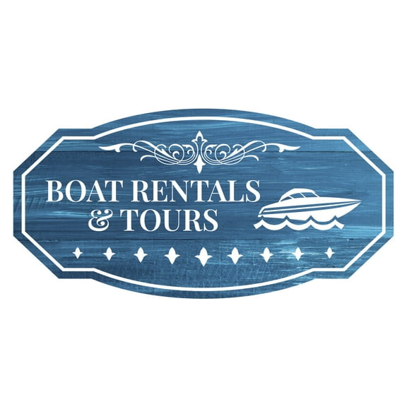 Victorian Plus Boat Rentals & Tours Wall or Door Sign | Nautical Themed Boat Decoration - Large