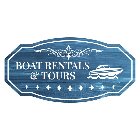 Victorian Plus Boat Rentals & Tours Wall or Door Sign | Nautical Themed Boat Decoration - Medium