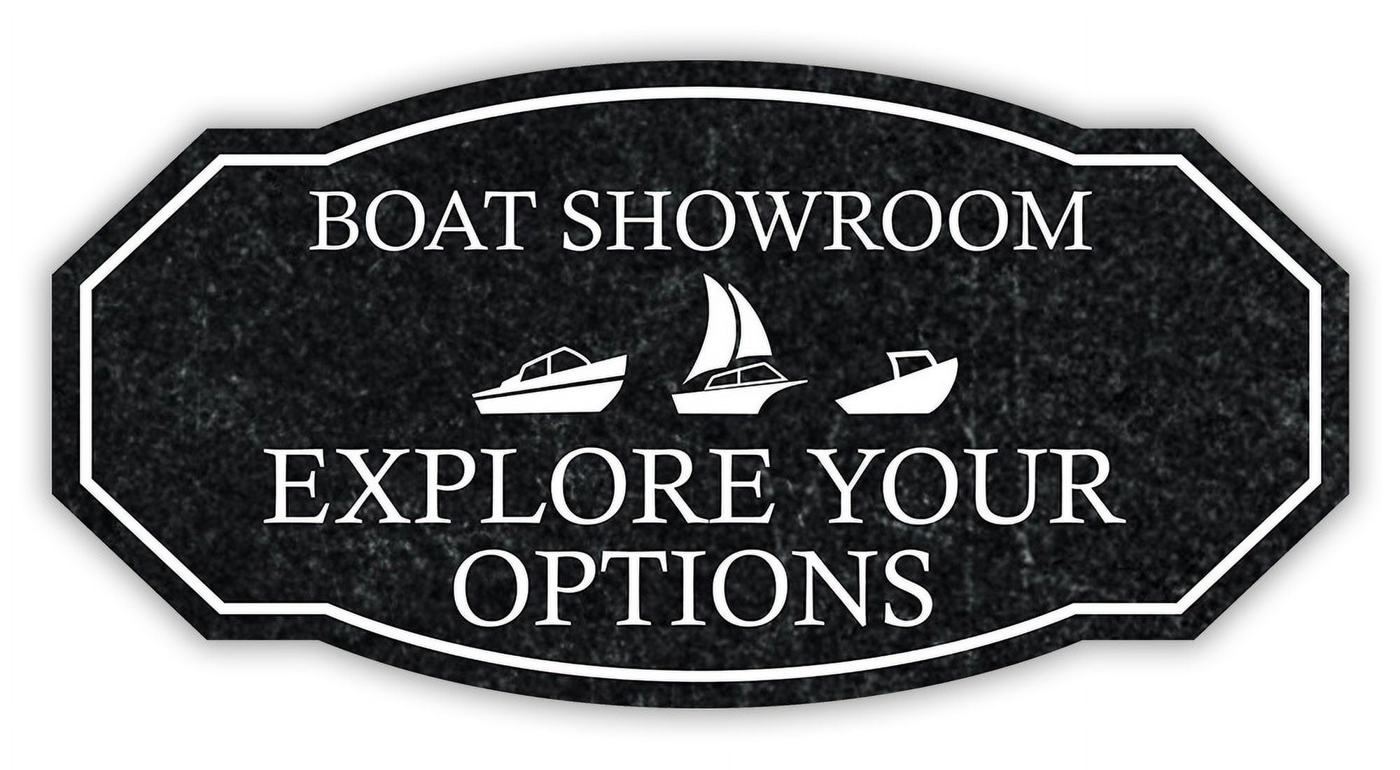 Floating Signshop Victorian Plus Boat Showroom – Explore Your Options Wall or Door Sign ...