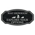 thumbnail image 1 of Victorian Plus Boat Showroom – Explore Your Options Wall or Door Sign | Easy Installation | Boat Shops And Warehouses (Black Steel) -Small, 1 of 7