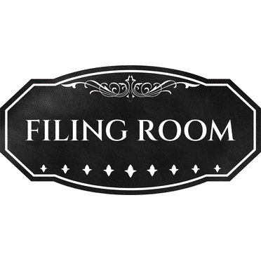 Victorian Plus Filing Room Wall or Door Sign Leather | Legal and Courtroom Decoration - Large