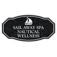 thumbnail image 1 of Victorian Plus Sail Away Spa – Nautical Wellness Wall or Door Sign (Black Steel) - Medium, 1 of 6