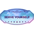 thumbnail image 1 of Victorian Plus Serve Yourself Door or Wall Sign | Colorful Business Signage (Sky Purple) -Small, 1 of 8