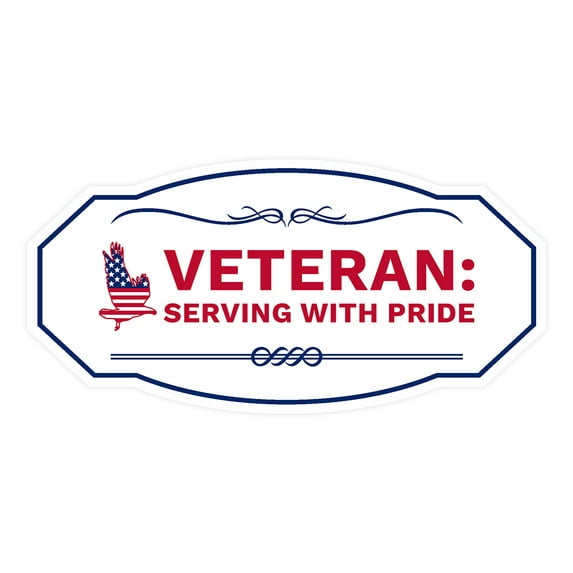Victorian Plus Veteran: Serving with Pride Wall or Door Sign| Honor Veterans with Military Signs | US Pride | Businesses and Homes - Medium