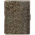 thumbnail image 1 of Victorian Print Compact Metal-Plated Cigarette Case (9 100s Size Cigarettes), 1 of 5