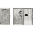 thumbnail image 1 of Set of 2 Metal-Plated 120s Cigarette Case & Stash Box (Silver Victorian Print), 1 of 5