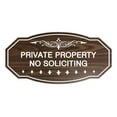 thumbnail image 1 of Victorian Private Property No Soliciting Sign (Walnut) - Large 5" X 10", 1 of 1