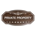 thumbnail image 1 of Victorian Private Property Sign (Walnut) - Medium 4" X 8", 1 of 1