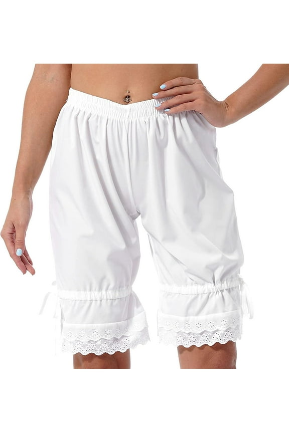 Victorian Pumpkin Maid Bloomers Lace Ruffles Shorts Pantaloons