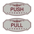 thumbnail image 1 of Victorian Push Pull Sign Set (Light Grey / Burgundy) - Large 5" X 10", 1 of 1