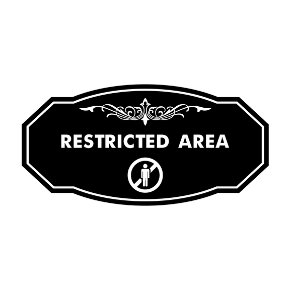 Victorian Restricted Area Sign (Black) - Medium