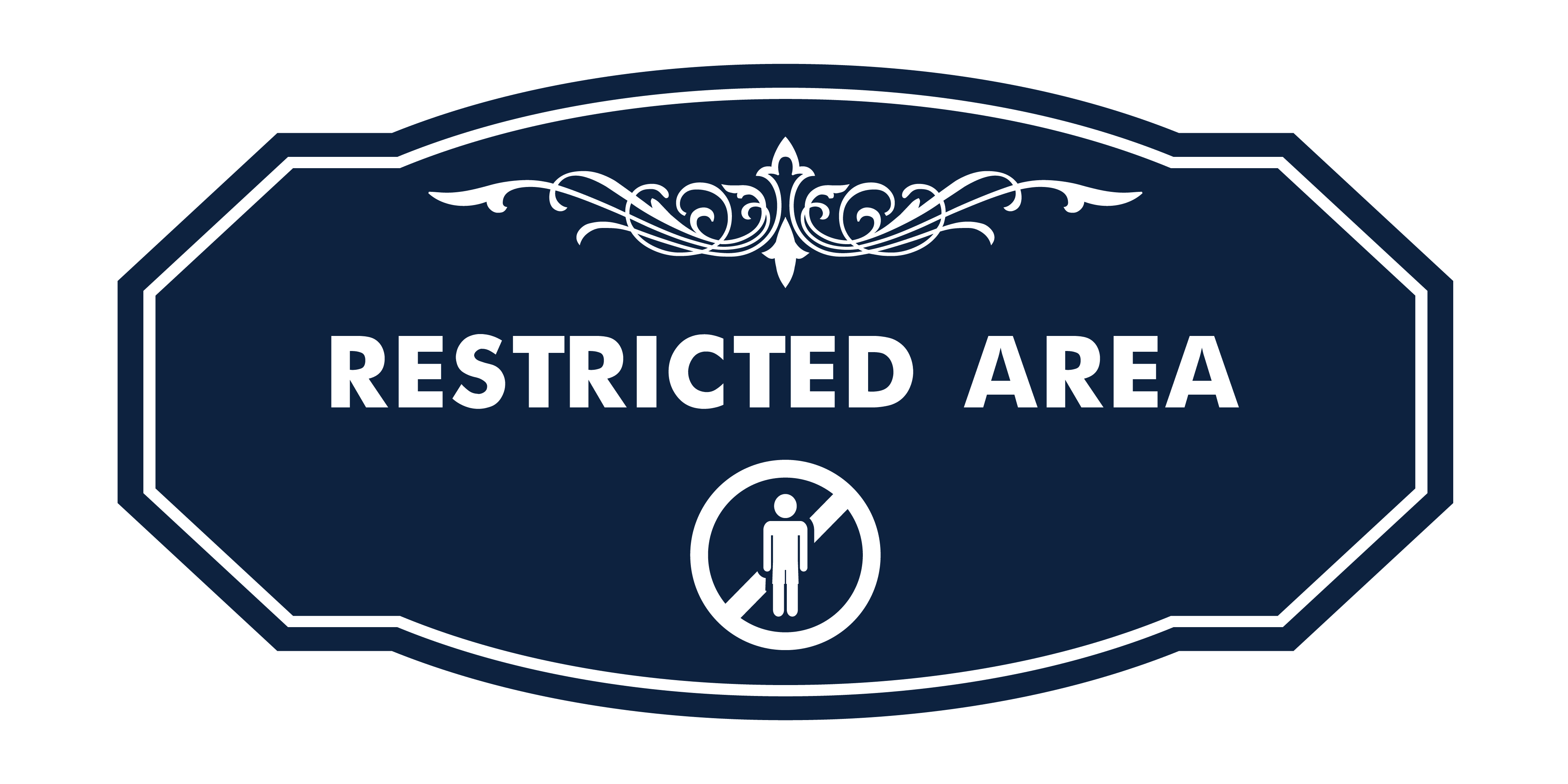 Victorian Restricted Area Sign (Navy Blue / White) - Medium - Walmart.com
