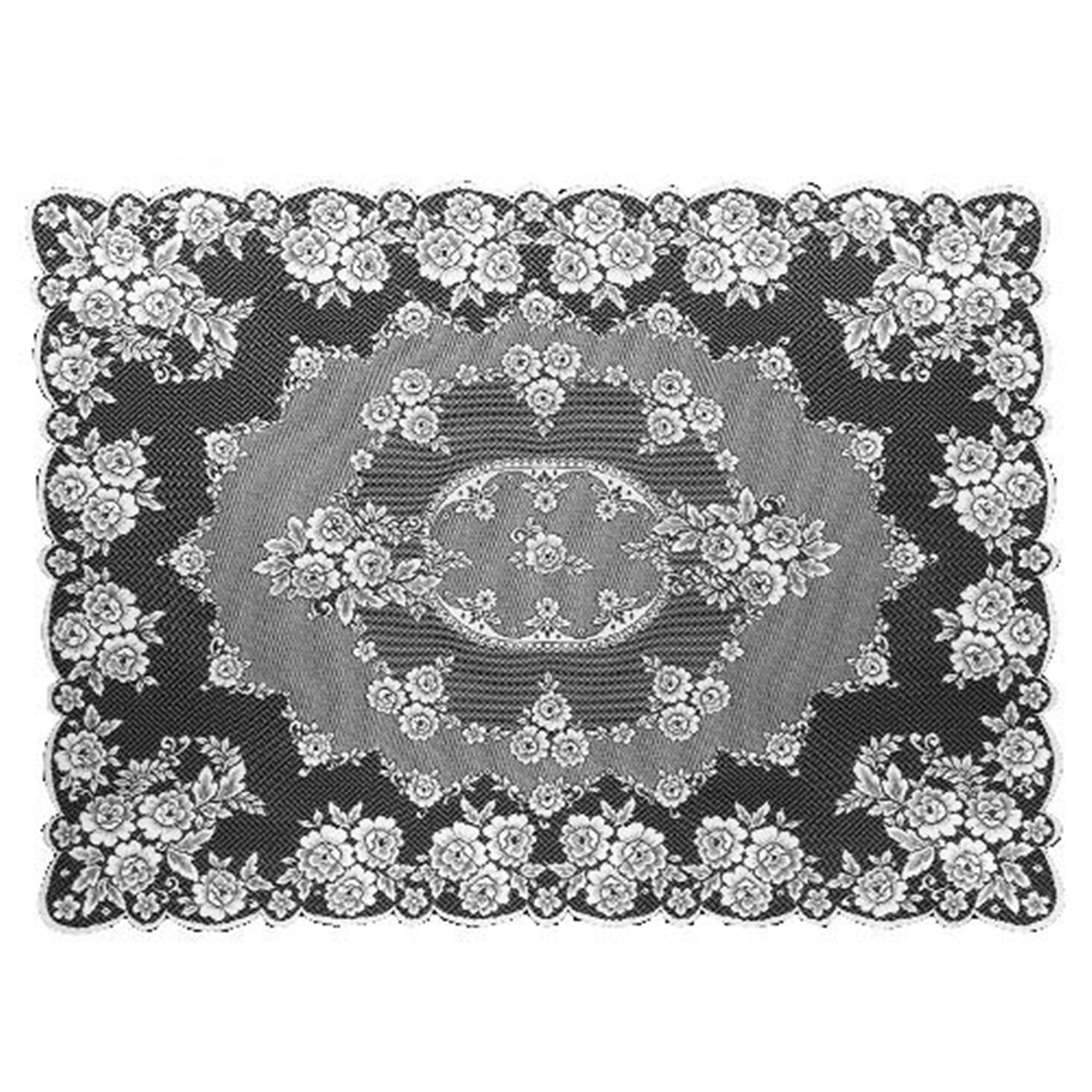 Victorian Rose White Lace Rectangle Tablecloth 60" x 84"