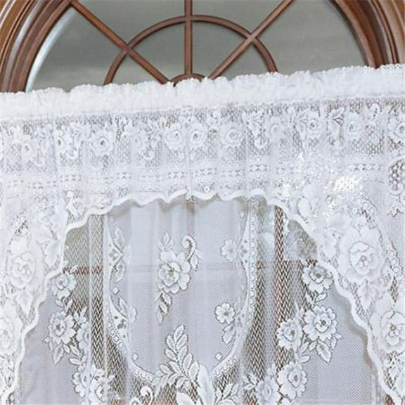 Victorian Rose Insert Valance, White