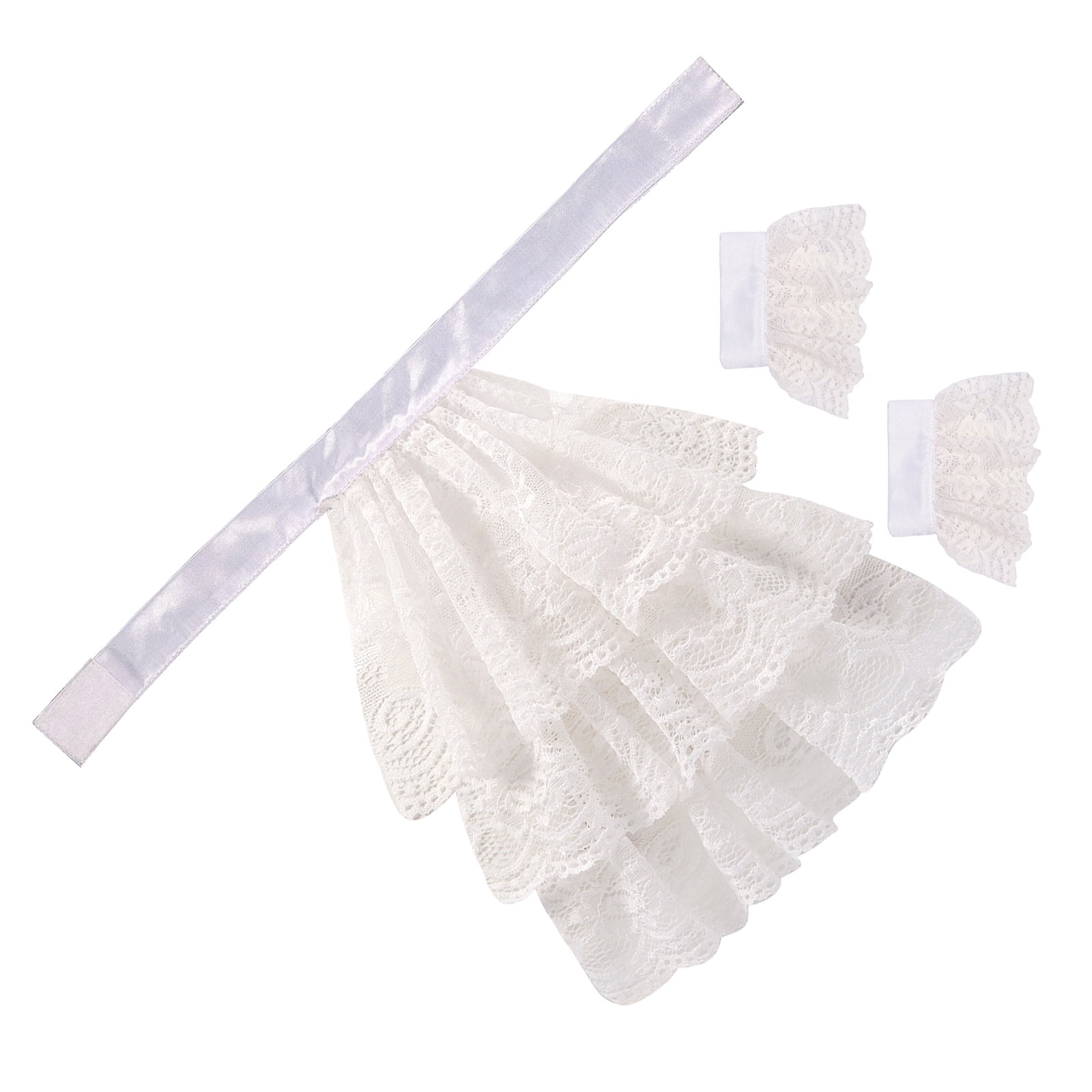 Victorian Ruffle Tiered Lace Jabot Neck Collar and Cuffs Set ...