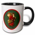 thumbnail image 1 of 3drose, Victorian Santa Clause Carrying Two Bags of Toys and Presents, 15oz Two-tone Black Mug, 1 of 6