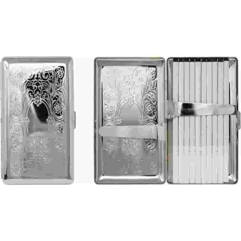 cigarette cases for 120s size cigarettes Set of 2 Metal-Plated 120s Cigarette Case & Stash Box (Silver Victorian Scroll) cigarette cases for 120s size cigarettes Set of 2 Metal-Plated 120s Cigarette Case & Stash Box (Silver Victorian Scroll)