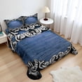 thumbnail image 1 of Ambesonne Victorian Fitted & Top Sheet Set with Shams, Gothic Iron Ornament, Dark Blue Grey, 1 of 8
