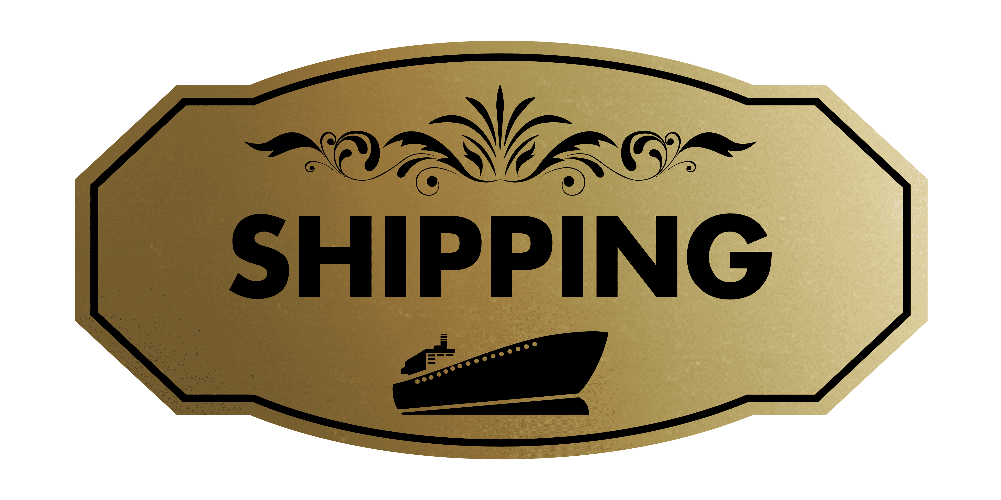 Victorian Shipping Sign (Brushed Gold) - Large - Walmart.com