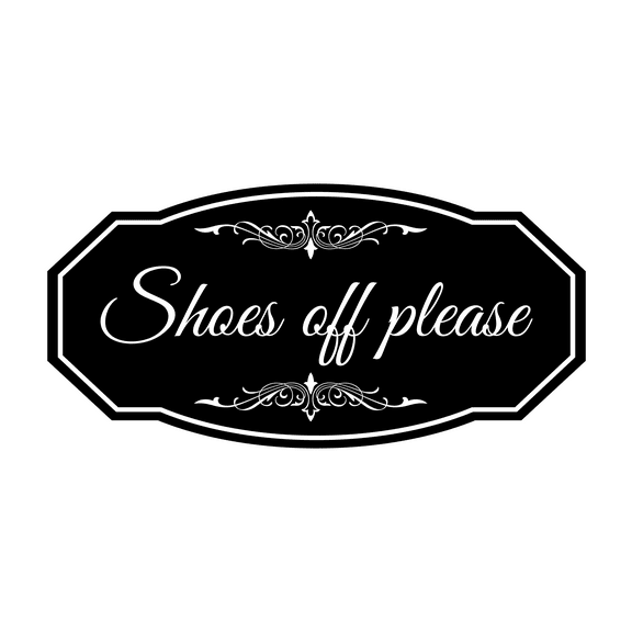 Victorian Shoes Off Please Sign (Black) - Small