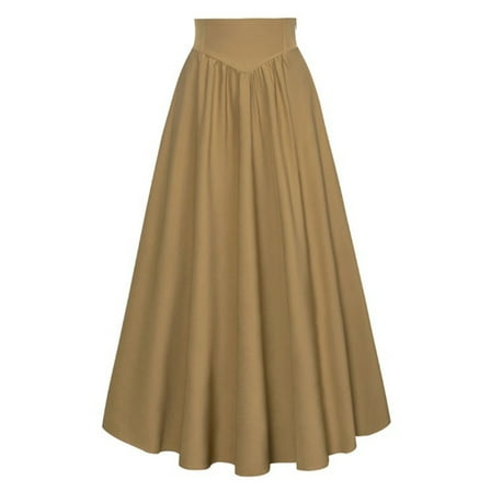 Victorian Skirts for Women Vintage Renaissance Pleated Floor Length High Waisted Flowy Long Skirt