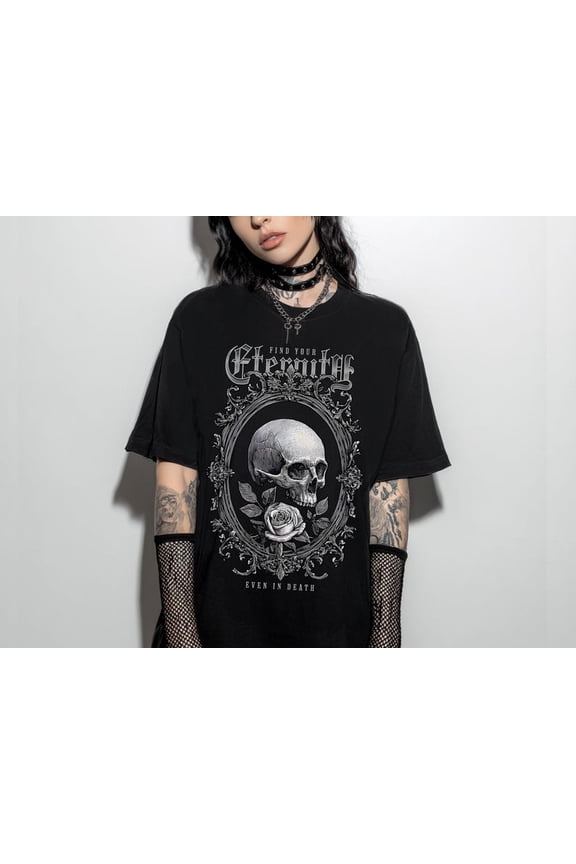 Victorian Skull Gothic Graphic T-Shirt, Whimsigoth Pastel Goth Shirt, Emo Alternative Clothing, Dark Academia Goth Top, Goth Gift Unisex Cotton T-Shirt, Sizes S-5XL