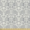 thumbnail image 1 of Ambesonne Victorian Fabric by the Yard Upholstery, Continuous Floral Motif, 5 Yards, Eggshell and Purpleblue, 1 of 5