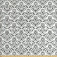 thumbnail image 1 of Victorian Sofa Upholstery Fabric by the Yard, Simplistic Outline Baroque Monochrome Grotesque Motif Repetition, Decorative Fabric for DIY and Home Accents, Charcoal Grey White by Ambesonne, 1 of 4