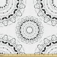 thumbnail image 1 of Ambesonne Mandala Fabric by the Yard Upholstery, Vintage Universe Pattern, 2 Yards, Charcoal Grey White, 1 of 5