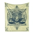 thumbnail image 1 of Victorian Soft Flannel Fleece Blanket, After a Storm Comes a Calm Classic Industry Business Theme Monochrome Art Print, Cozy Plush for Indoor and Outdoor Use, 60" x 80", Grey Yellow, by Ambesonne, 1 of 5