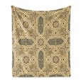 thumbnail image 1 of Victorian Soft Flannel Fleece Blanket, Botanical Inspired Antique Sqaure Motif with Classical Inpirations Illustration, Cozy Plush for Indoor and Outdoor Use, 70" x 90", Multicolor, by Ambesonne, 1 of 5