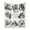 thumbnail image 1 of Victorian Soft Flannel Fleece Blanket, Composition of Vintage Woman Hats and Retro Fashion Catalogue Female Old Image Art, Cozy Plush for Indoor and Outdoor Use, 60" x 80", Emerald, by Ambesonne, 1 of 5