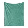 thumbnail image 1 of Victorian Soft Flannel Fleece Blanket, Moroccan Mosaic Motif Portuguese Azulejo Effects Traditional Art Deco, Cozy Plush for Indoor and Outdoor Use, 50" x 60", Turquoise Fern Green, by Ambesonne, 1 of 6