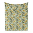 thumbnail image 1 of Victorian Soft Flannel Fleece Throw Blanket, Continuous Floral Pattern with Curlicue Peduncle Flower Damask Antique Print, Cozy Plush for Indoor and Outdoor Use, 70" x 90", Multicolor, by Ambesonne, 1 of 5