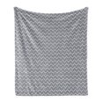 thumbnail image 1 of Victorian Soft Flannel Fleece Throw Blanket, Monochromatic Pattern with Geometric Floral Motifs Repetition, Cozy Plush for Indoor and Outdoor Use, 50" x 70", Eggshell Violet Blue, by Ambesonne, 1 of 5