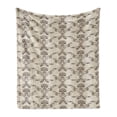 thumbnail image 1 of Victorian Soft Flannel Fleece Throw Blanket, Old Fashioned Style Swirling Flowers Damask Art, Cozy Plush for Indoor and Outdoor Use, 50" x 60", Taupe and Tan, by Ambesonne, 1 of 6