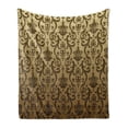 thumbnail image 1 of Victorian Soft Flannel Fleece Throw Blanket, Vintage Times Classic Design with Floral Leaf Like Artwork Print, Cozy Plush for Indoor and Outdoor Use, 60" x 80", Cream Tan Umber, by Ambesonne, 1 of 6