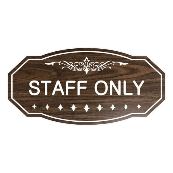 Victorian Staff Only Sign (Walnut) - Medium