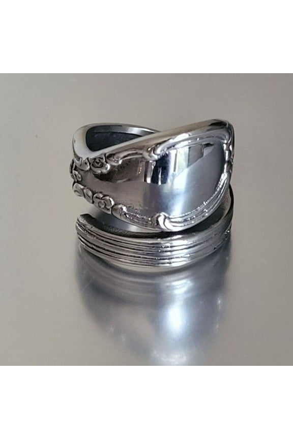 Victorian Stainless Steel Spoon Ring - Classic Large Band Ring by Mdream