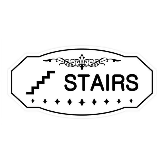 Victorian Stairs Sign (White) - Small 3" X 6"