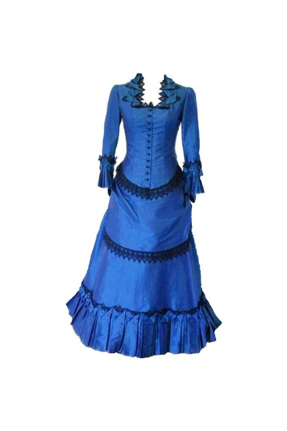 Victorian Steampunk Bustle Gown - Gothic Edwardian Evening Dress Costume