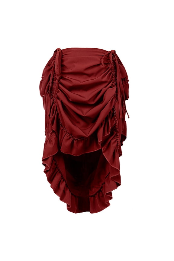 Victorian Steampunk Skirt for Women High Low Ruffle Hem Gothic Skirt Renaissance Pirate Costume Cosplay Skirts