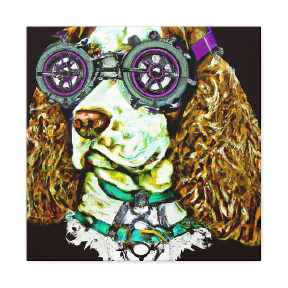 "Victorian Steampunk Spaniel" - Canvas