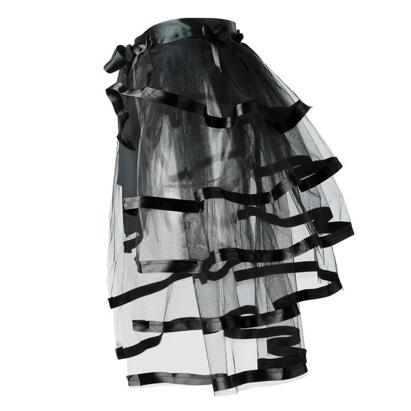 Victorian Steampunk Tie-on Bustle Skirt Tutu Belt Lace Underskirt 105cm Length