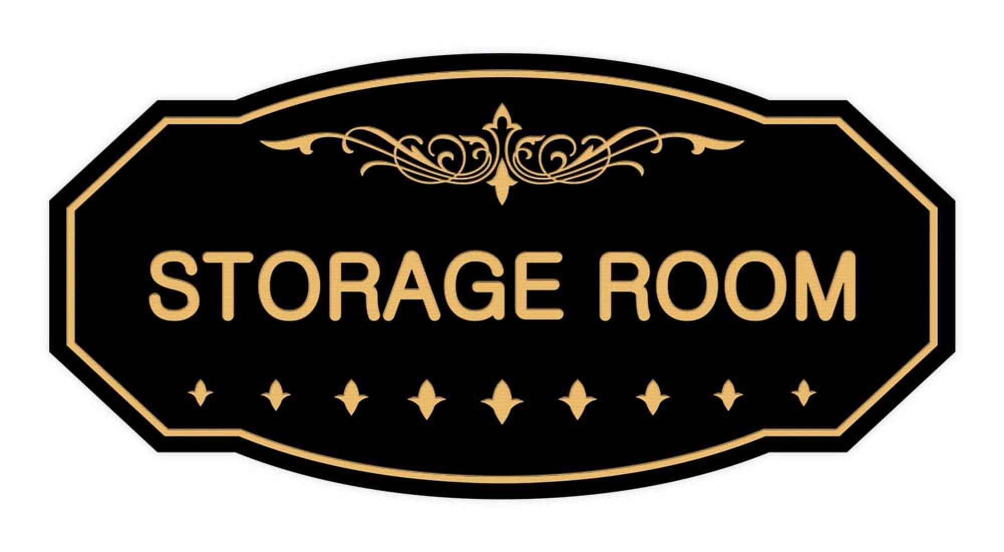 Victorian Storage Room Sign (Black /Gold) - Small 3