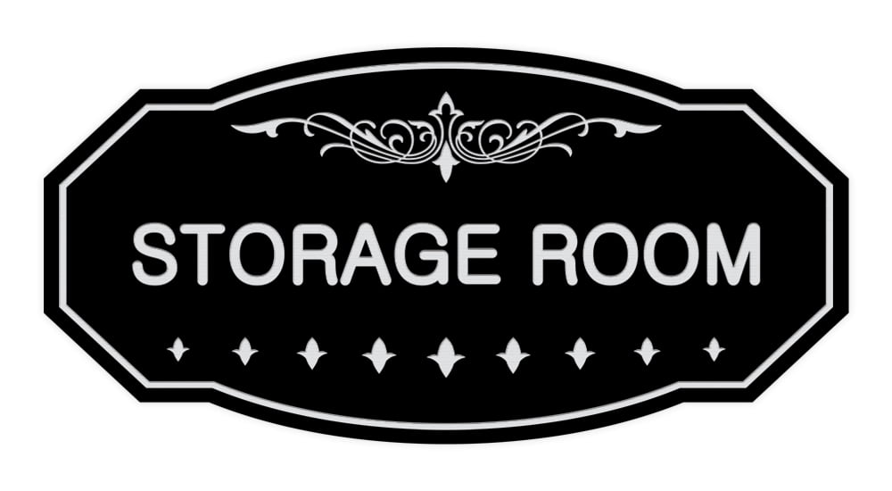 Victorian Storage Room Sign (Black / Silver) - Medium 4