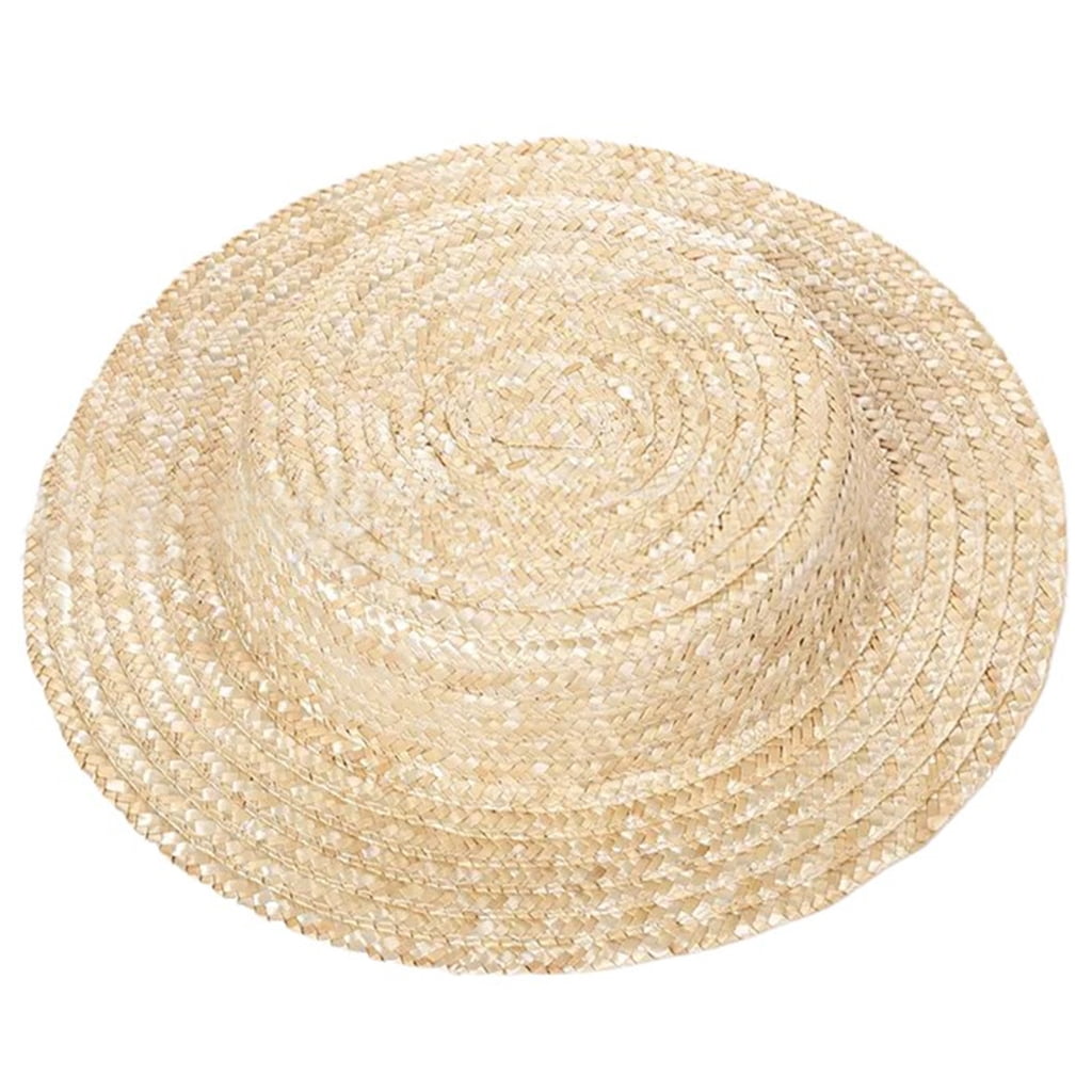 Victorian Straw Bonnet Hat Sun Protective Vacation Flat Top Hat Base Accessory